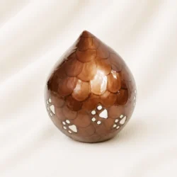 Copper Teardrop Paw Print Pet Urn Artistic Memorial Urn image
