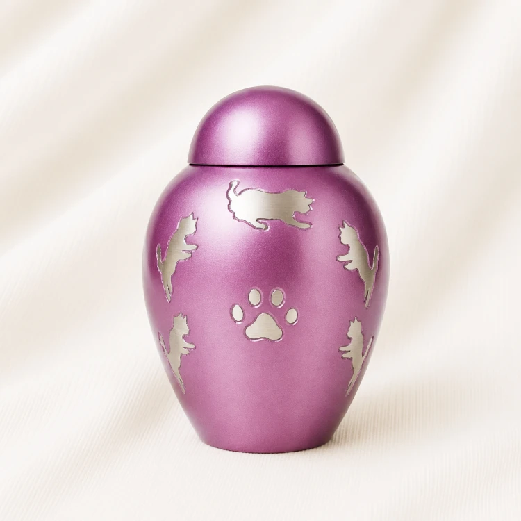 Rose Pink Pet Silhouette Urn Elegant Paw Memorial Urn Image 1