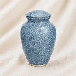 Textured Blue Aluminum Pet Urn image